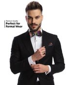 Vittorio Farina Men's Mardi Gras Satin Bow Tie & Pocket Square in Gift Box