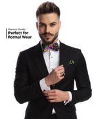 Vittorio Farina Men's Mardi Gras Satin Bow Tie & Pocket Square in Gift Box