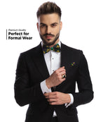 Vittorio Farina Men's Mardi Gras Satin Bow Tie & Pocket Square in Gift Box