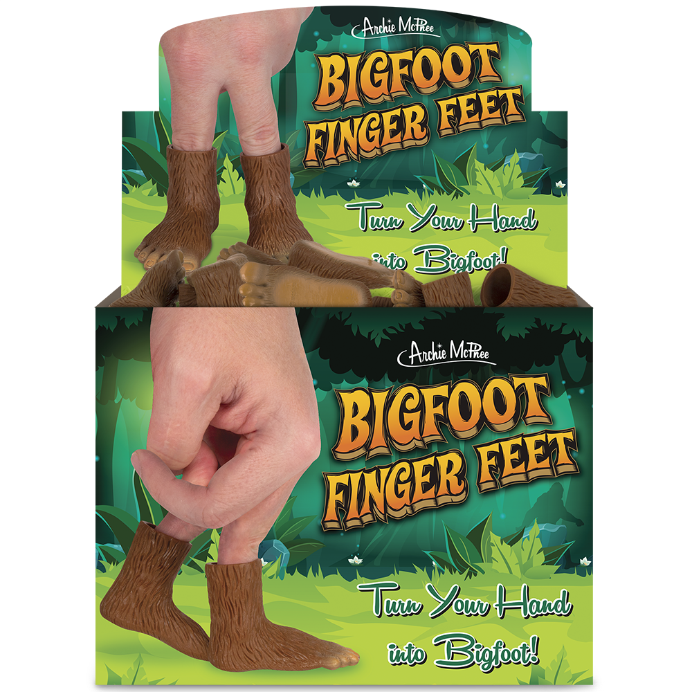 Bigfoot Feet (Set of 2) Sasquatch Finger Hand Puppet Play Toys  - Archie McPhee