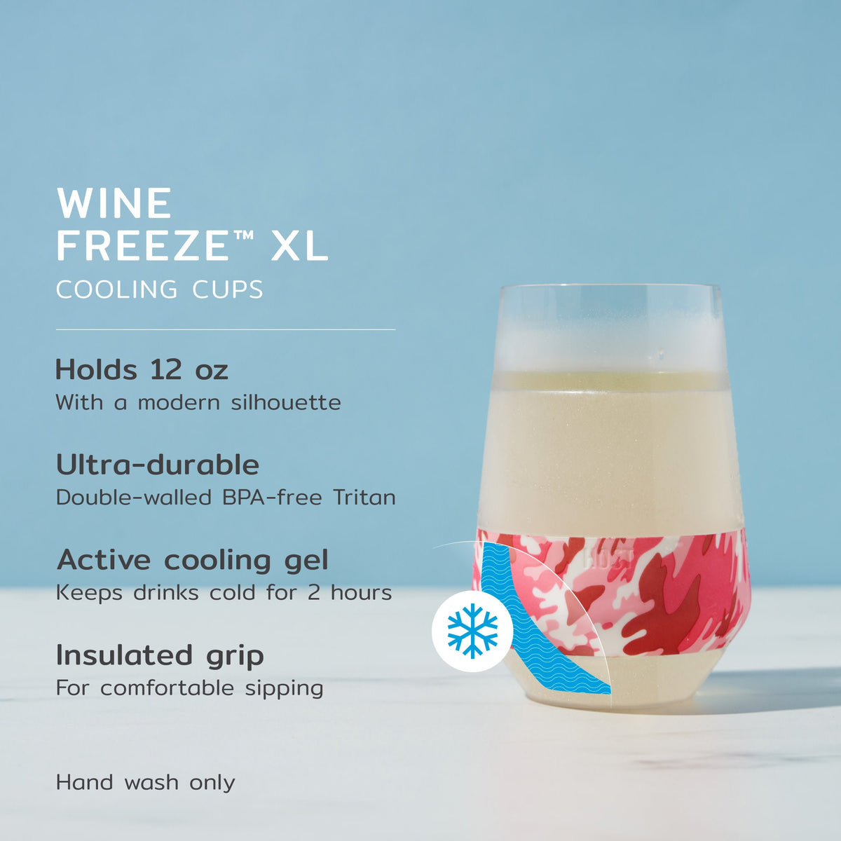 Wine FREEZE™ XL in Pink Camo, Set of 2