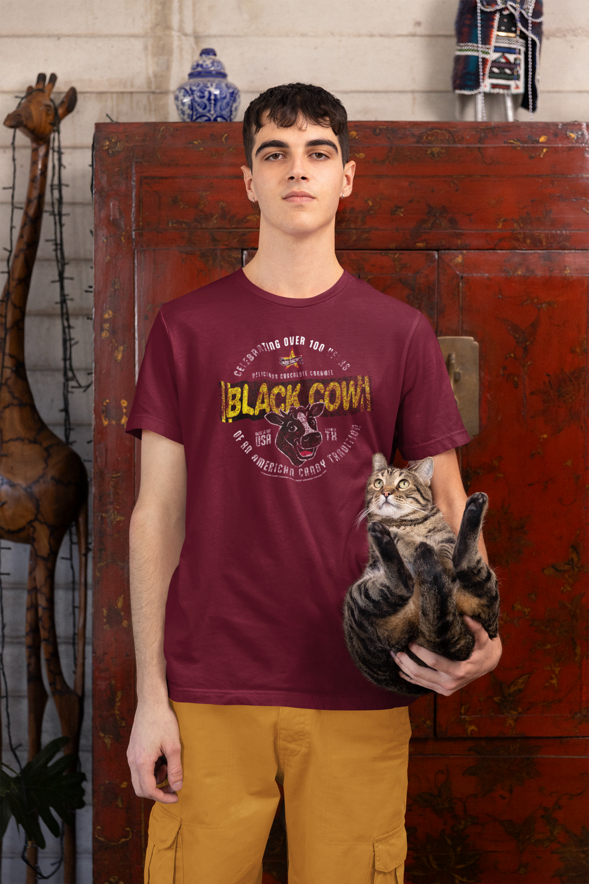 Black Cow Delicious Chocolate Caramel Tee | Vintage Candy Unisex Graphic T-Shirt