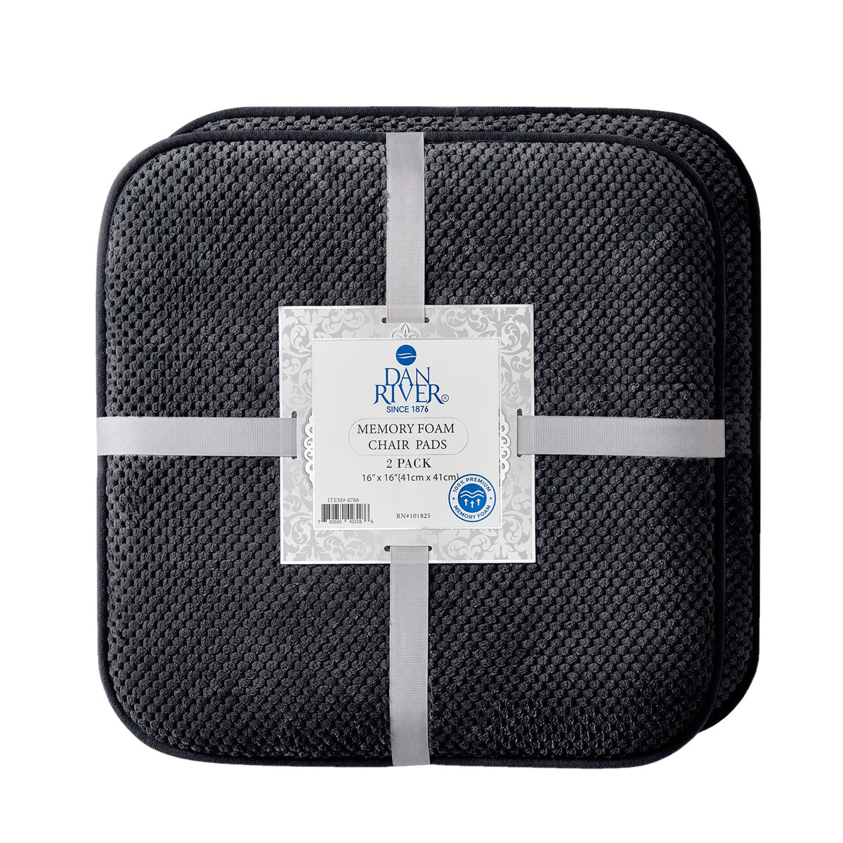 Dan River 2-4 Pack Memory Foam Non-Slip 16x16'' Chair Cushion Pad