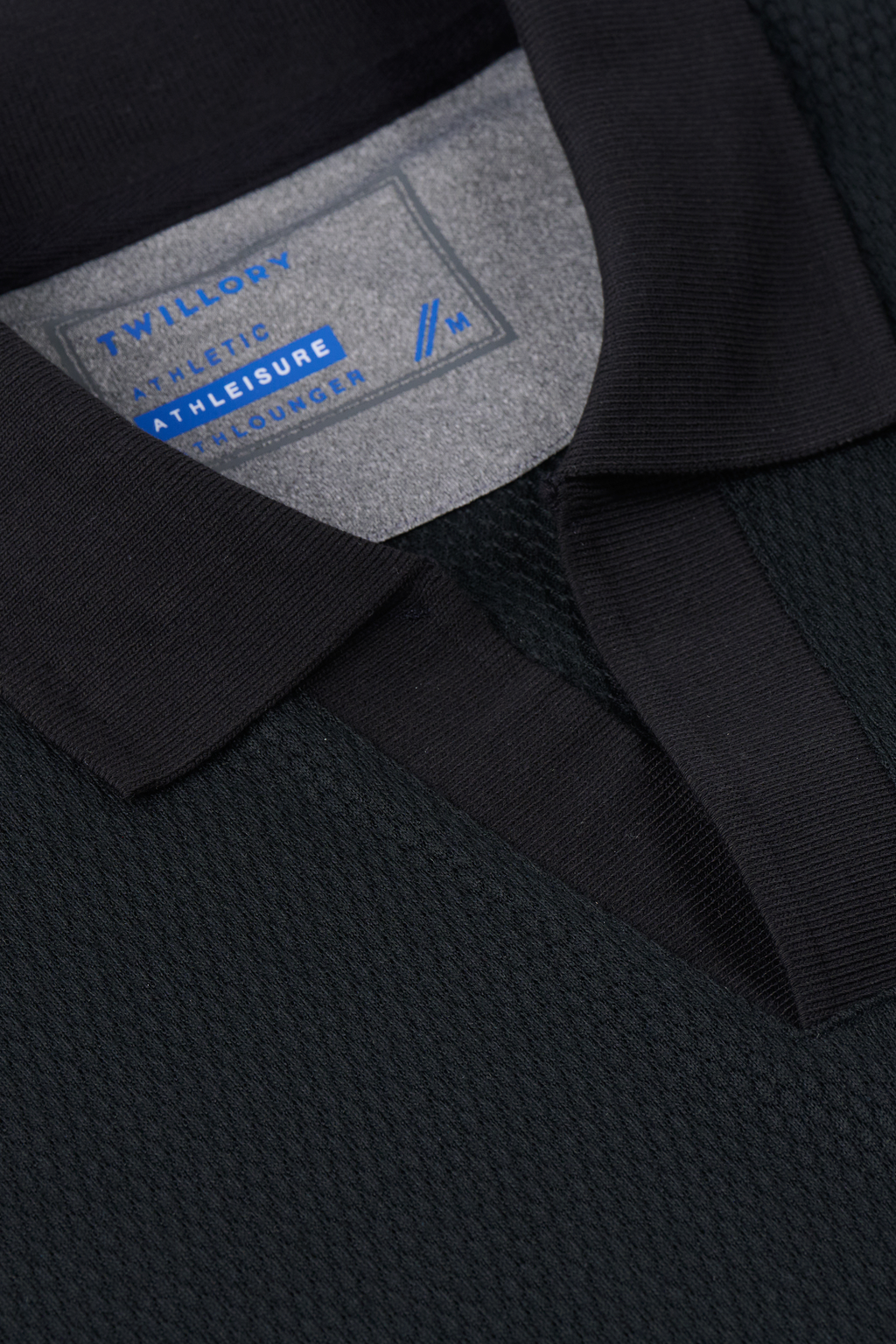Short Sleeve Sweater Polo Solid // Black