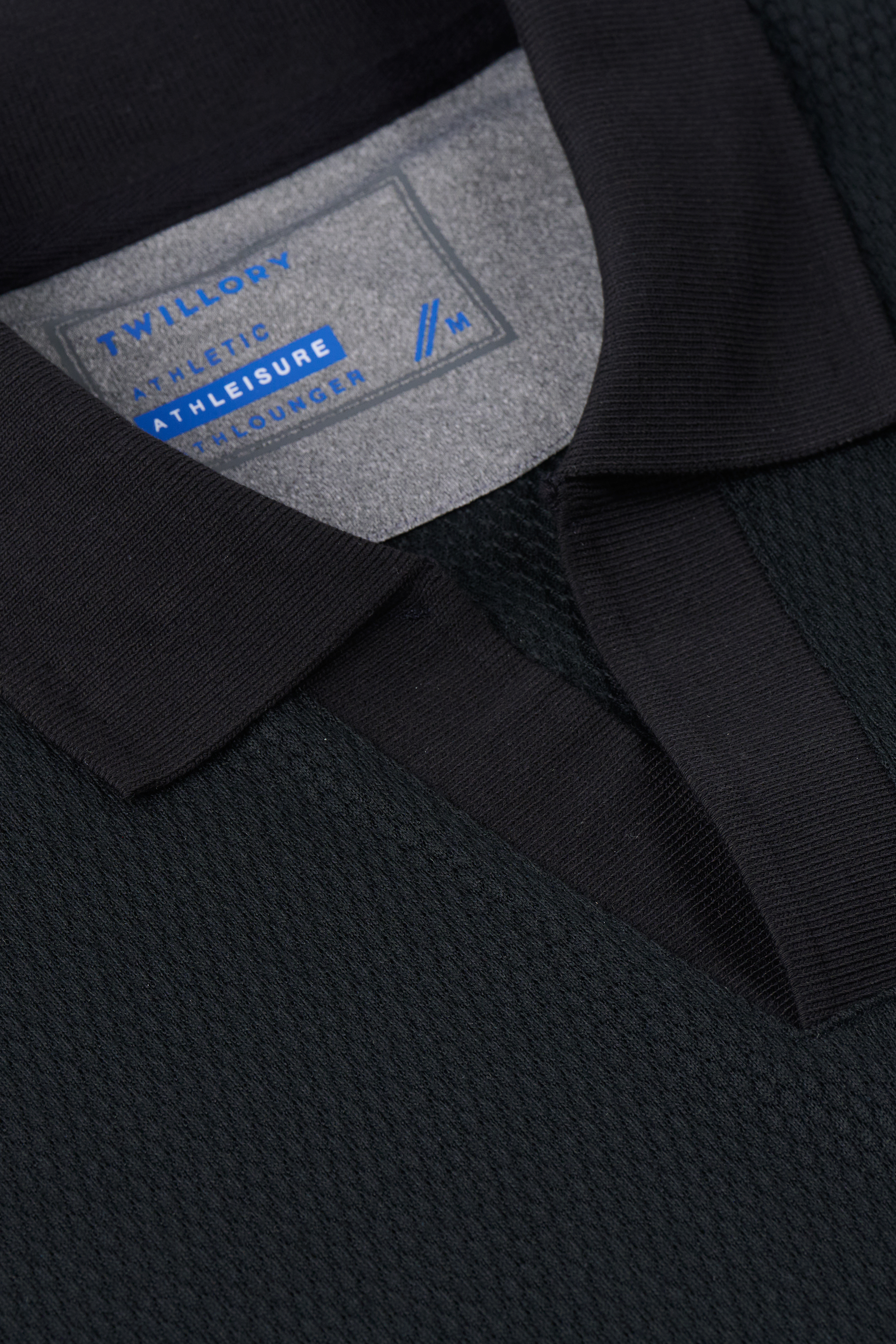 Short Sleeve Sweater Polo Solid // Black