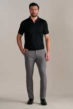 Short Sleeve Sweater Polo Solid // Black