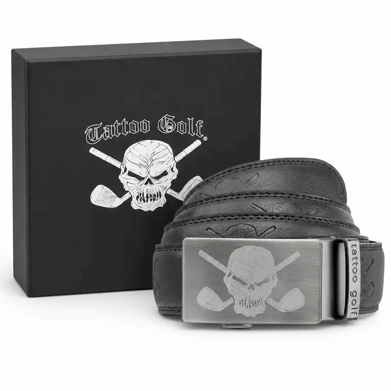 Leather Ratchet Belt - One Size Fits Most (Black)