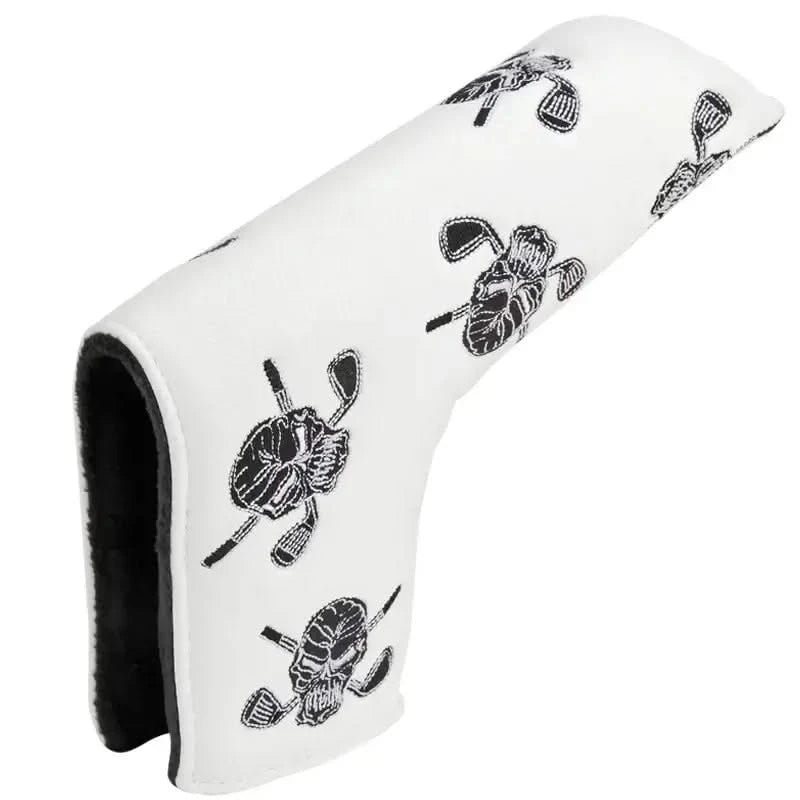 Dancing Skulls Putter Cover - Blade Style (White/Black)