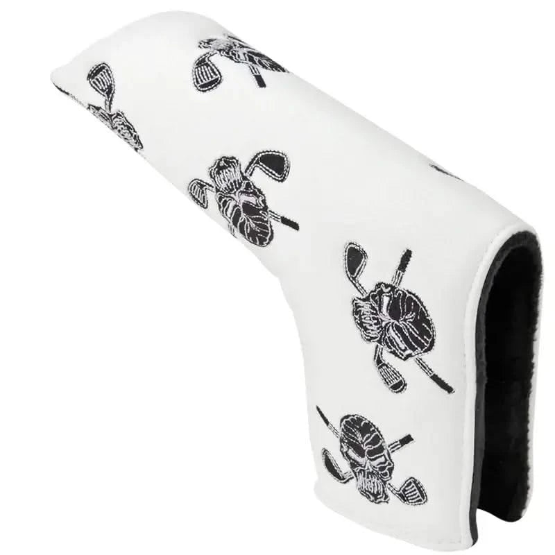 Dancing Skulls Putter Cover - Blade Style (White/Black)