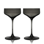 Reserve Nouveau Crystal Coupe Glasses in Smoke Set of 2