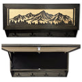 Mountain & Tree Wooden Coat Rack with Hidden Gun Storage Compartment