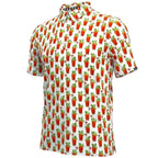 19th Hole Bloody Mary Cool Stretch Men's Golf Shirt (White/Red)