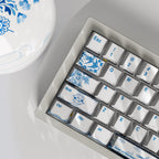 Blue Pottery Design Keycaps and Mechanical Keyboard