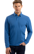 Long Sleeve Polo Solid // Blue
