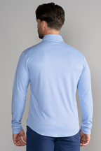 Long Sleeve Button Down Polo Dot // Blue Diamond