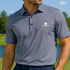 Luxe Cool-Stretch Men's Performance Golf Shirt (Blue Steel)