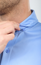 Short Sleeve Button Down Polo Dot // Blue Diamond