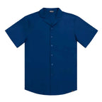 Men’s Short Sleeve Tailored Fit Button-Down Shirt – Blue Sapphire