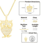 Owl Cubic Zirconia Pendant With Necklace Set 14K Gold Filled