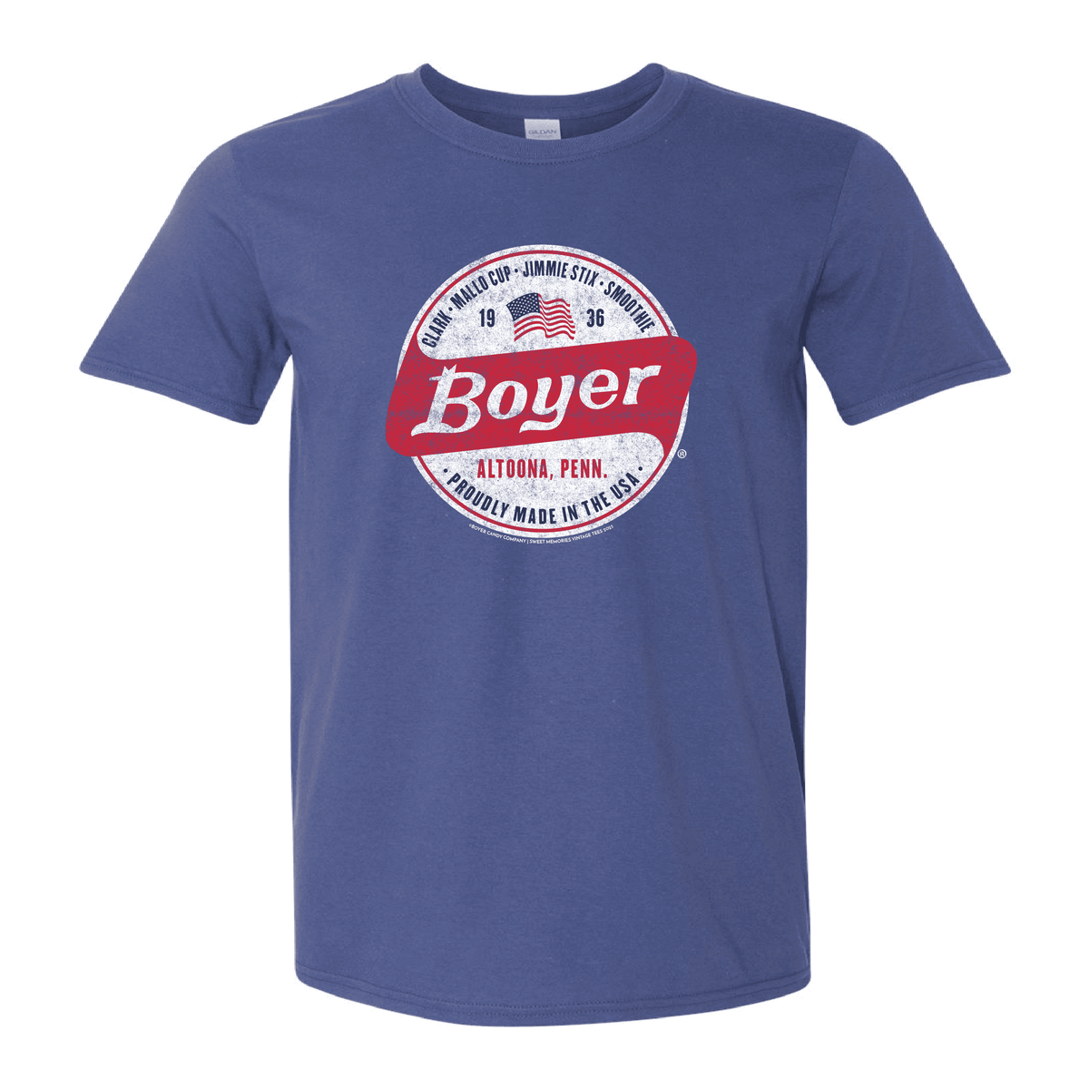 Boyer® Made in the USA Tee - Vintage Candy Soft Cotton Unisex Graphic T-Shirt