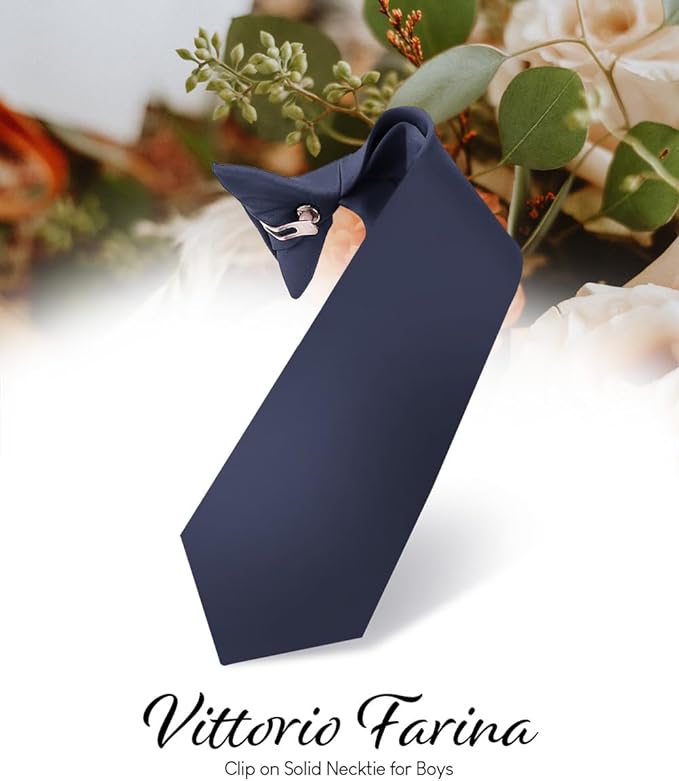 Vittorio Farina Boy's Satin Clip Necktie