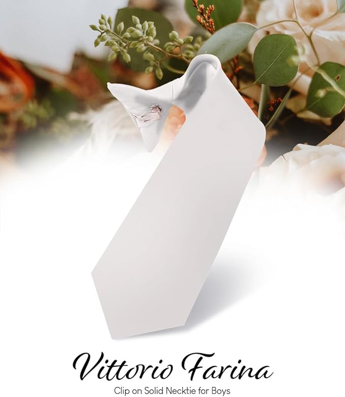 Vittorio Farina Boy's Satin Clip Necktie
