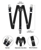 Vittorio Farina Boy's Clip End Suspender with Silver Hardware in Gift Box: 70% Polyester & 30%