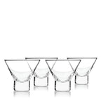 Raye Heavy Base Crystal Stemless Martini Glasses Set of 4