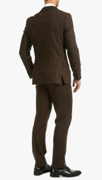 Bradford Cognac Slim Fit 3 Piece Tweed Suit Notch