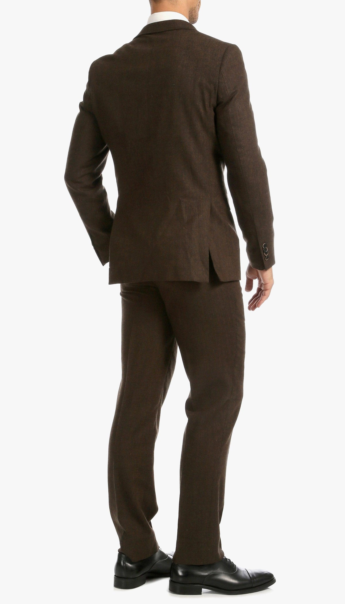Bradford Cognac Slim Fit 3 Piece Tweed Suit Notch