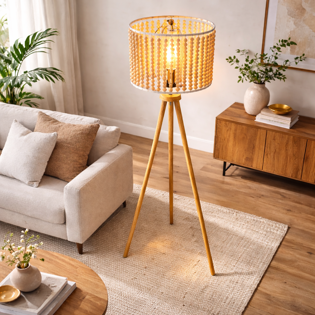 Brillo Three Legged Floor Lamp Natural
