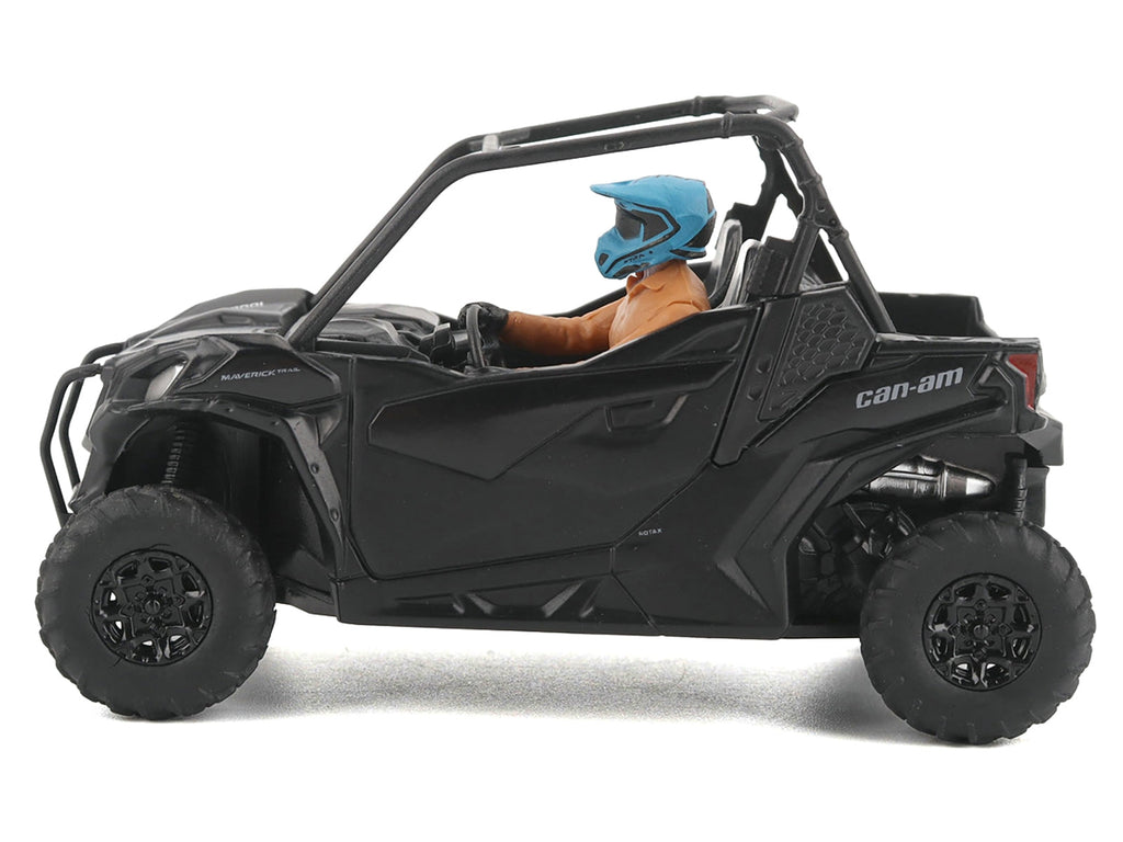 Can-Am Maverick Trail DPS 1000 Matt Black with Driver Figure 1/32 Diecast Model by BRP Models