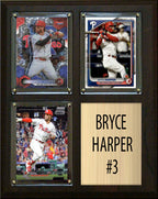 Bryce Harper 34 3 Card Plaque Topps Bowman 2025 2026 Philadelphia Phillies