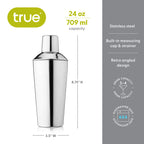 Retro 24 oz Cocktail Shaker in Stainless Steel