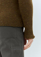 Burberry Men Fringed Wool Sweater
