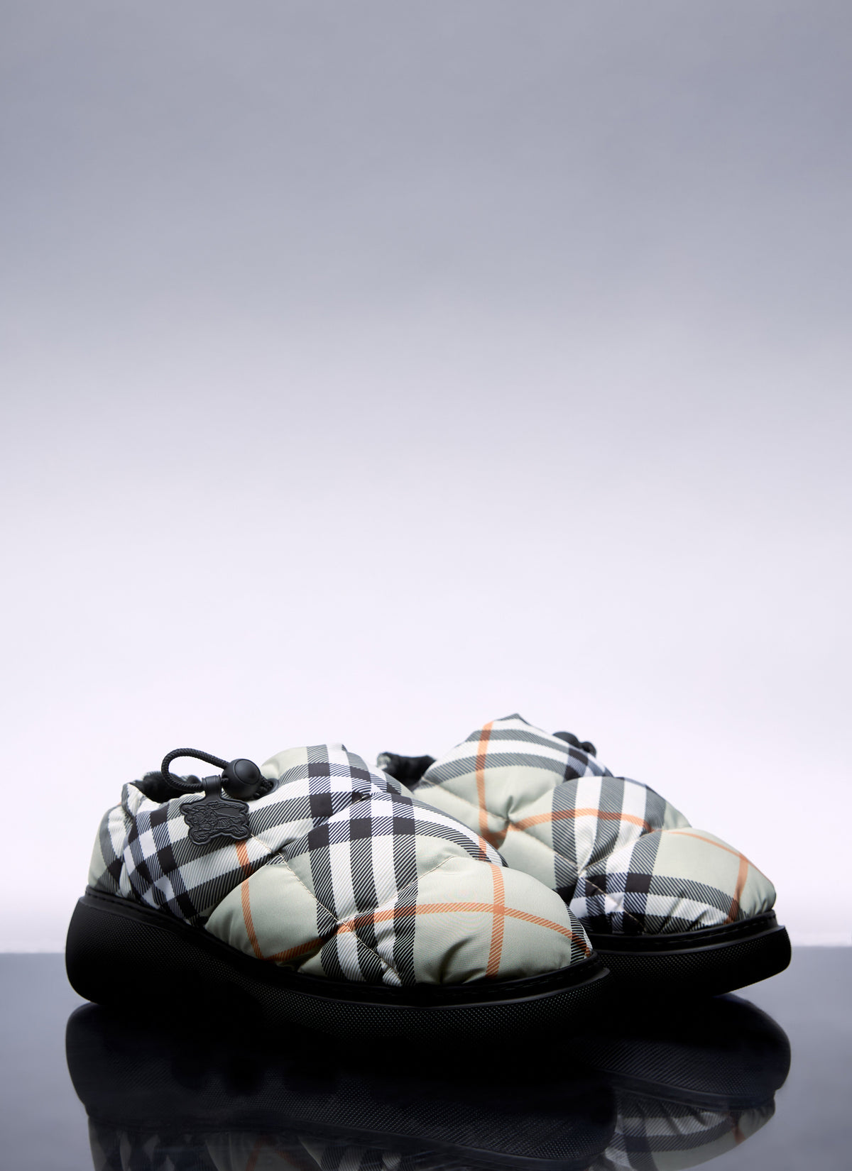 Burberry Women Check Nylon-Blend Pillow Mule