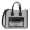 Burberry Canvas Smooth Calfskin Mini Two Tone Freya Tote