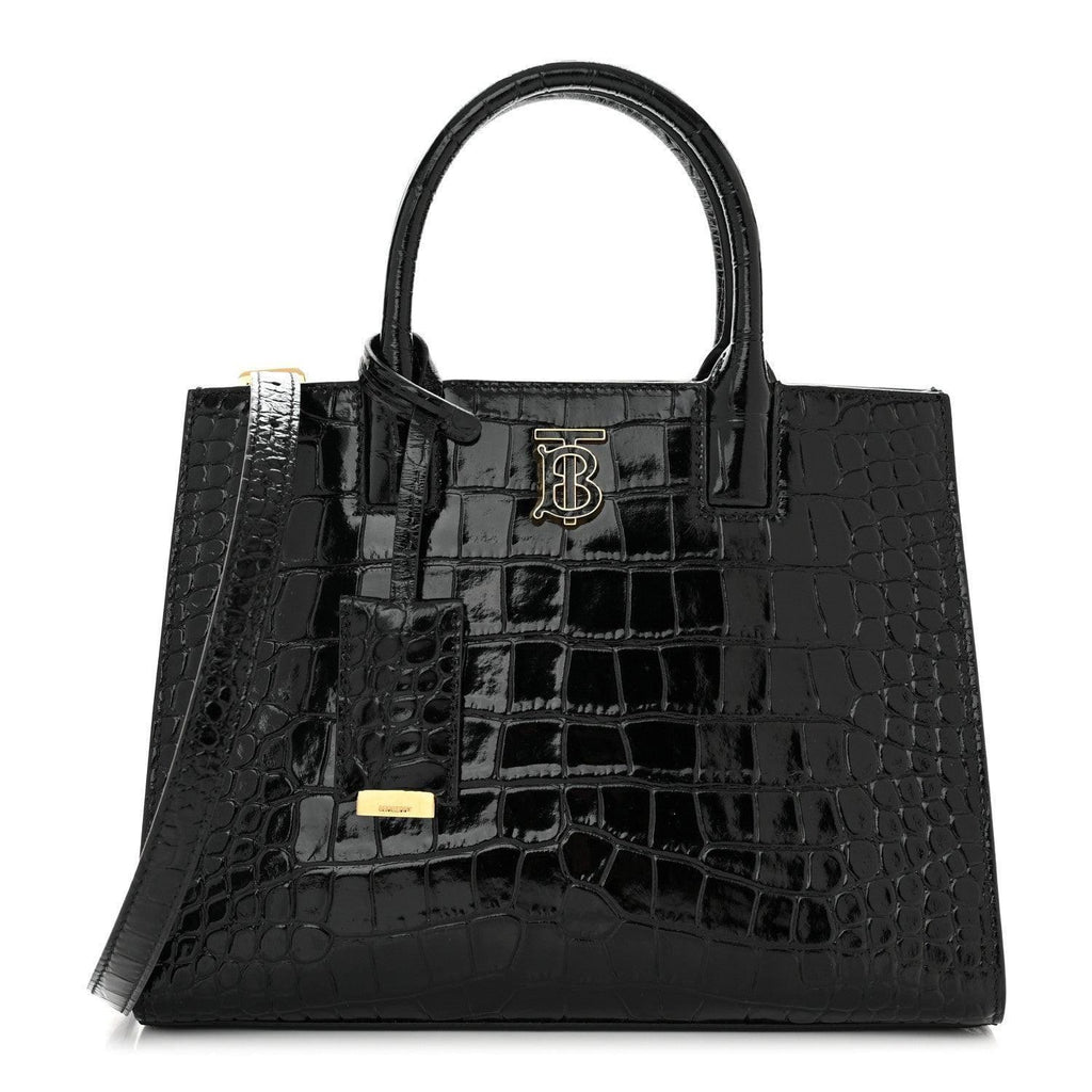 Burberry  Crocodile Embossed Calfskin Mini Frances Tote