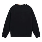 BURBERRY JARRAD BLACK COTTON ICON STRIPE COLLAR RED LOGO SWEATER