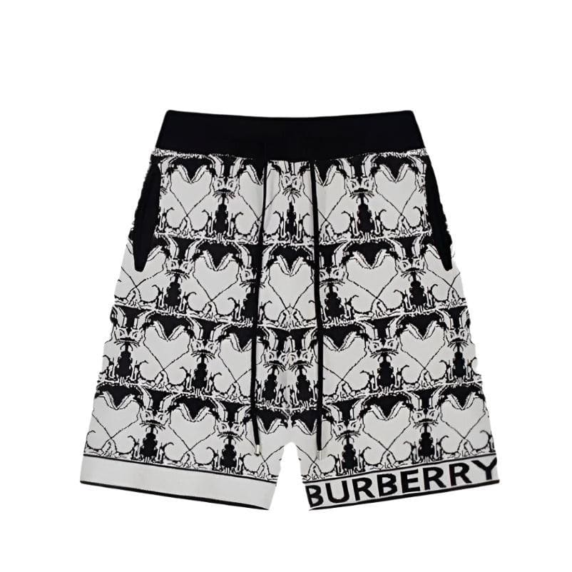Burberry Men's Striped Cotton Knit Basketball Shorts 'Black/White'