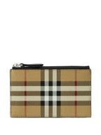 BURBERRY Mini Check Credit Card Holder with Zipper