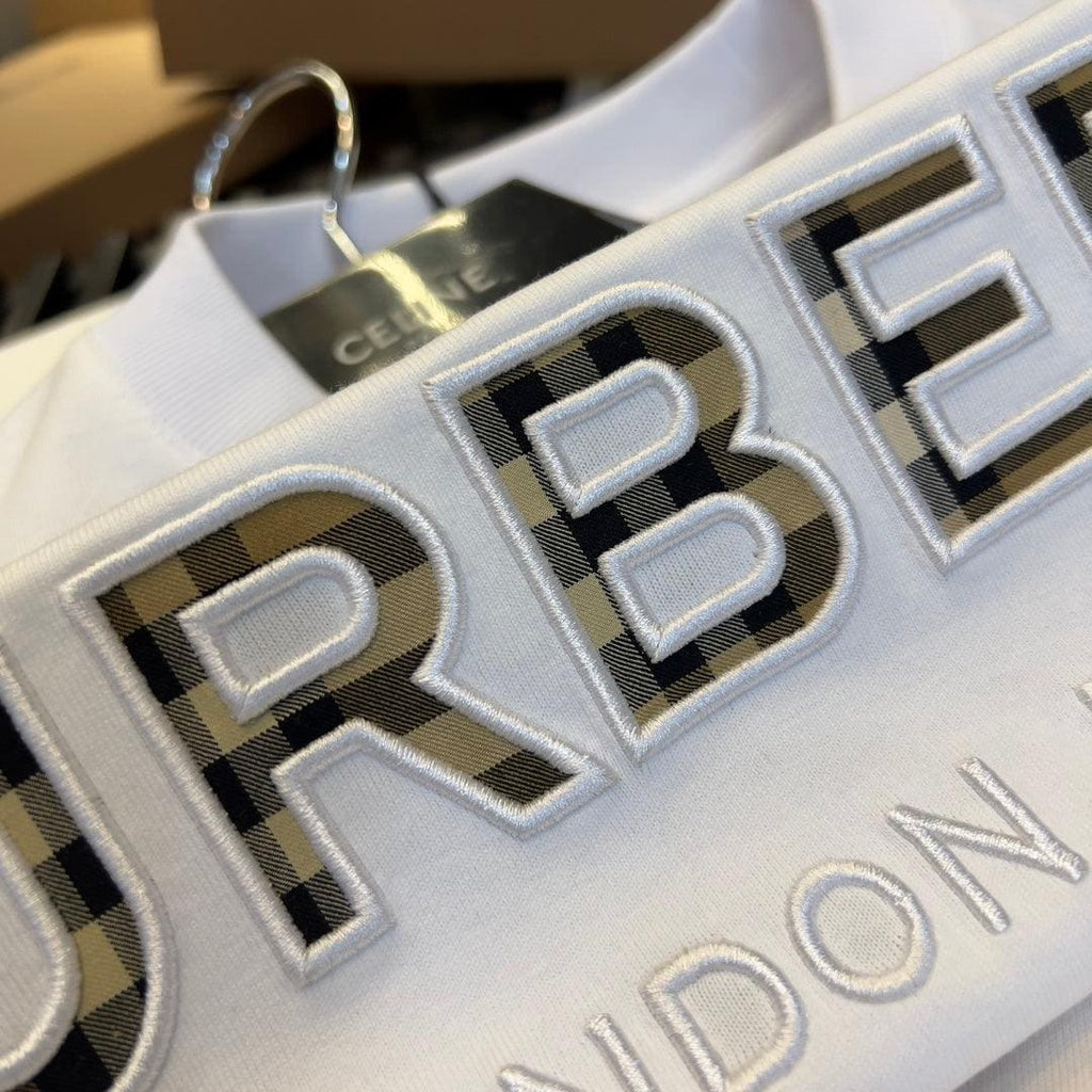 Burberry T-Shirt Without Collar 'White & Gold'