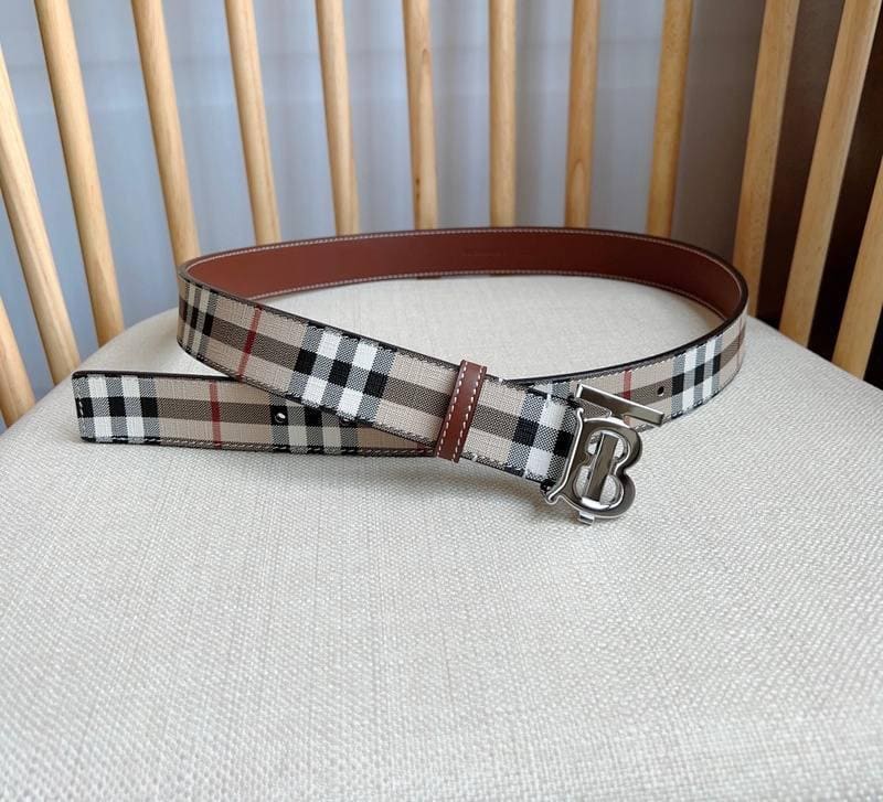 Burberry TB Belt E-Canvas & Leather Vintage
