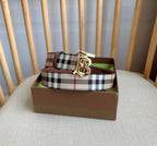 Burberry TB Belt: E-Canvas & Leather Vintage Check Monogram Buckle