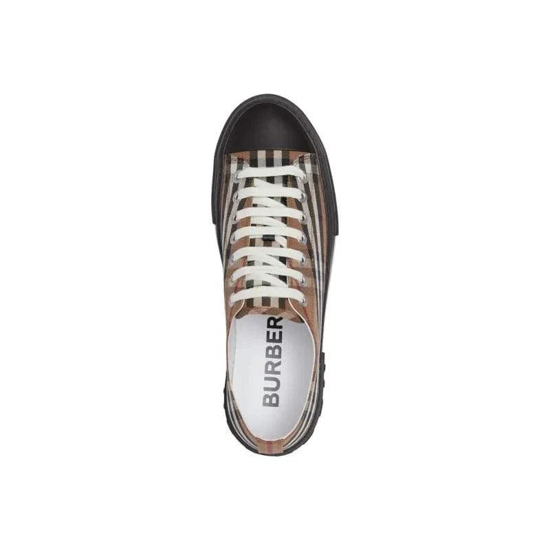 Burberry Vintage Check Lace Up Sneaker Beige Brown