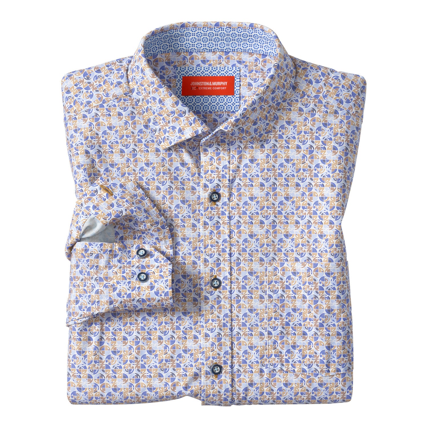 XC+ Motion Long-Sleeve Print Knit Shirt // Blue/Tan Split Disc