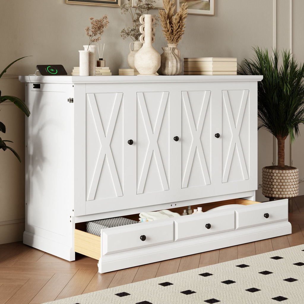 Solid Pine Murphy Bed Chest Cube Cabinet Bed
