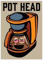 "POT HEAD" Funny Coffee Maker Kitchen Fridge Magnet - 3.5" x 2.5" Made in USA