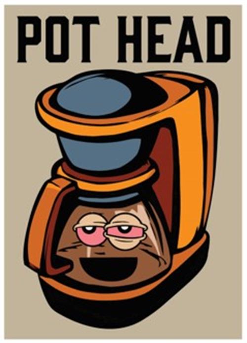 "POT HEAD" Funny Coffee Maker Kitchen Fridge Magnet - 3.5" x 2.5" Made in USA