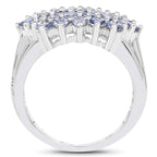 2.03 Carat Genuine Tanzanite .925 Sterling Silver Ring